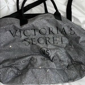 Victoria Secret silver tote- catches sunlight!